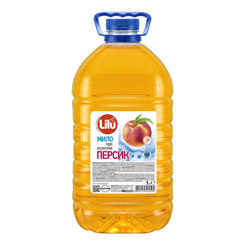 Мило рідке з антимікробною дією LILU® «Персик» 5000 мл ПЕТ